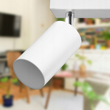 Wandsteckdose Aufbaulampe Beweglich 2x GU10 Weiß Matt Chrom Bardo Masterled