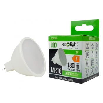 LED-Reflektor MR16 GU5.3 2W 180lm 3000K warmweiß 12V Ecolight
