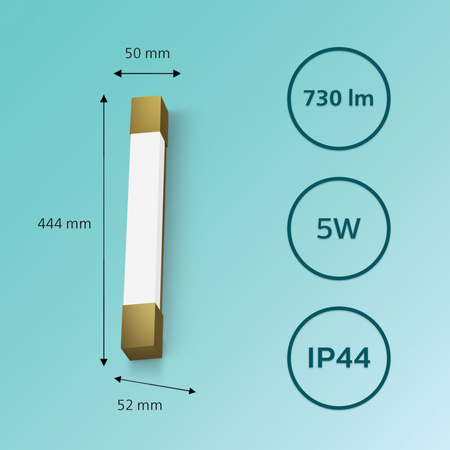 LED Spiegelbeleuchtung 5W 730lm 2700K 44cm IP44 Kupfer Rover Philips