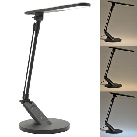 LED Tischlampe 7W 400lm CCT 120° Schwarz Dimmbar Optimum Sanico Goldlux