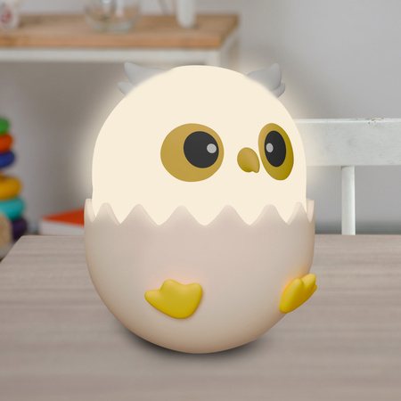 LED 1W 3000K RGBW Beige Rosa Dimmbar Sanico Eule Dekorative Lampe Goldlux