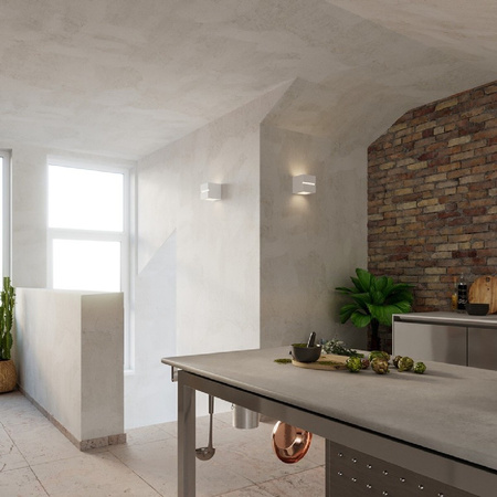 Wandleuchte Wandleuchte LEO LINE E27 Up-Down Ceramic Cube Modern Weiß SOLLUX