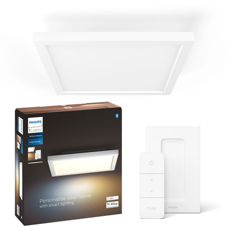 LED-Anbaupanel Aurelle Weiß 19W CCT 30cm PHILIPS HUE Bluetooth + Dimmerschalter