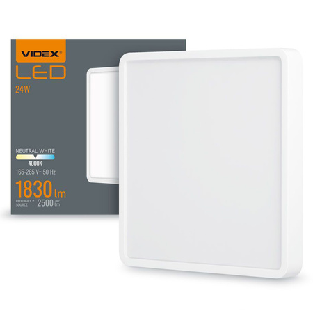LED-Paneel-Leuchte Aufbauleuchte Plafon 24W 2500lm 4000K Neutralweiß Videx