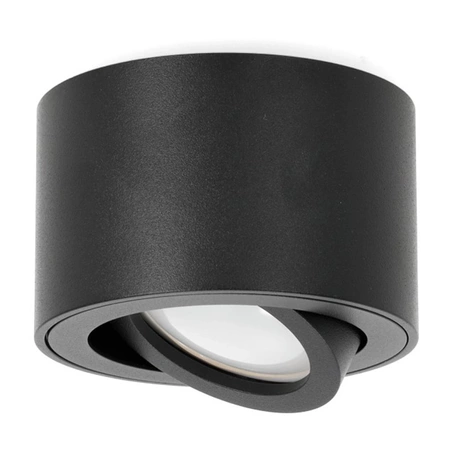 Aufputz-HALOGEN-SPOT 50 mm schwarz rund bewegliche Leuchte OH36S Kobi
