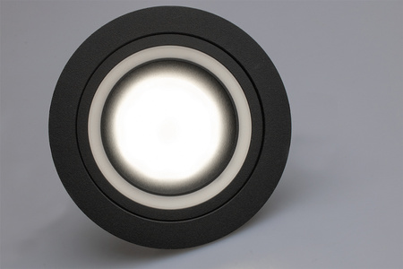 Glas-Einbaustrahler GU10, Einbauspot HALOGEN Runde Fest Schwarz TRIBUS LUMILED