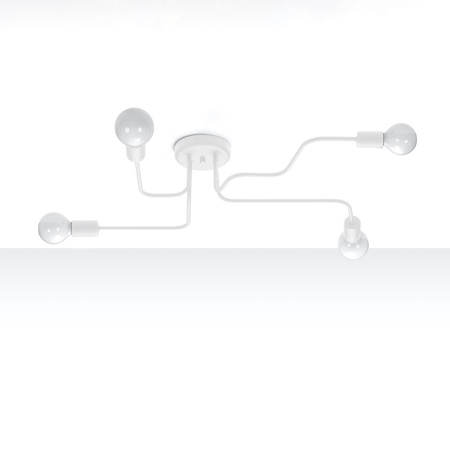 HECTOR Deckenleuchte 4xE27 Kronleuchter Weiß Industrial SOLLUX