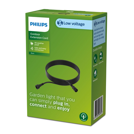 GardenLink Anschlusskabel 5m IP67 Verlängerungskabel Schwarz PHILIPS