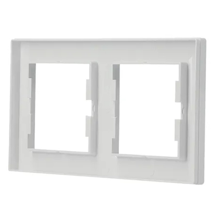 2-fach horizontaler Rahmen für Doppelsteckdose weiß ASFORA