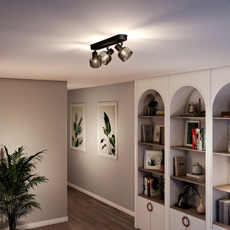 Reflektor-Deckenleuchte 3x E14 Schwarz Sleet Philips