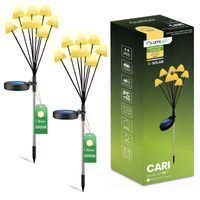 2x Solar-LED-Lampe, Solar Gartenleuchten IP65 3000K CARI LUMILED