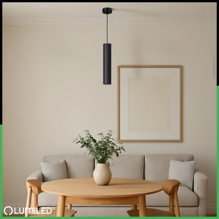 Hängelampe 29cm Reflektor GU10 LED SOPLO Schwarz LUMILED