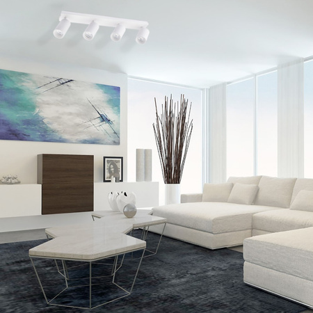 QUALIS SPOT Deckenleuchte Reflektor Halogenleuchte 4xGU10Weiß