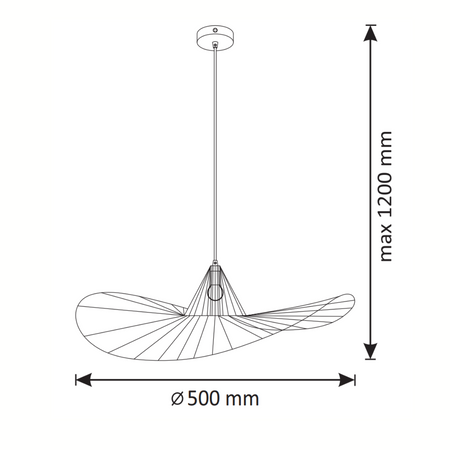 ABANO Deckenhängelampe 1xE27 Überhang Schwarz GOLDLUX (Polux)