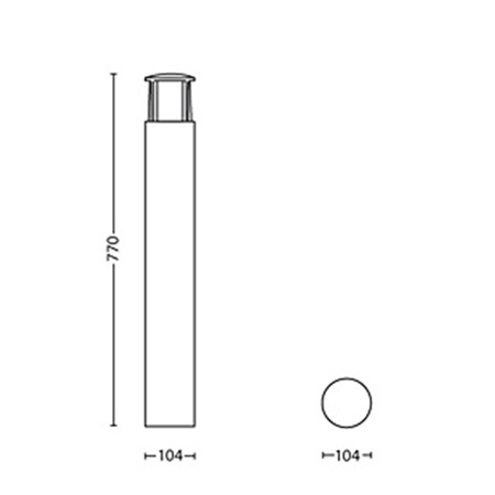 LED-Gartenleuchte für den Außenbereich STOCK myGarden 6W 2700K IP44 Mast 77cm Anthrazit PHILIPS