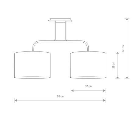 ALICE Deckenleuchte 6817 Nowodvorski Grau 2xE27 Kronleuchter Material+Moderner Stahl