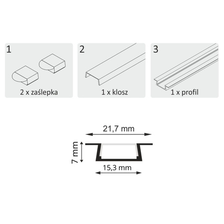 Aluminiumprofil Abschirmung für LED-Streifen Weiß Sanico Goldlux