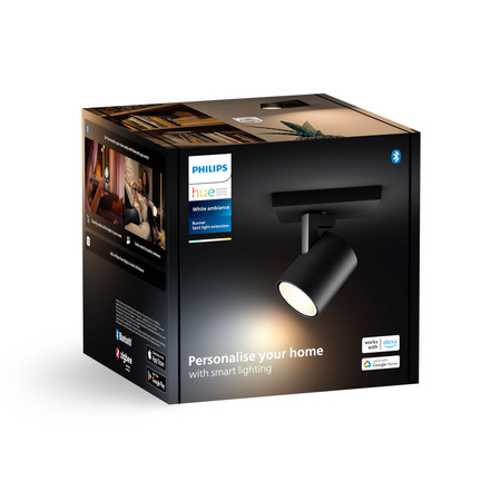 Spot Runner LED Wandleuchte Schwarz 4.2W CCT PHILIPS HUE Bluetooth Zigbee