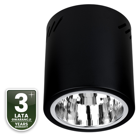 Aufbauleuchte E27, Aufbauspot Runde Tube Schwarz Fest APUS 13 LUMILED