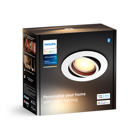 Philips Hue Einbaustrahler Milliskin RECESSED WHITE AMBIANCE 1X4.2W