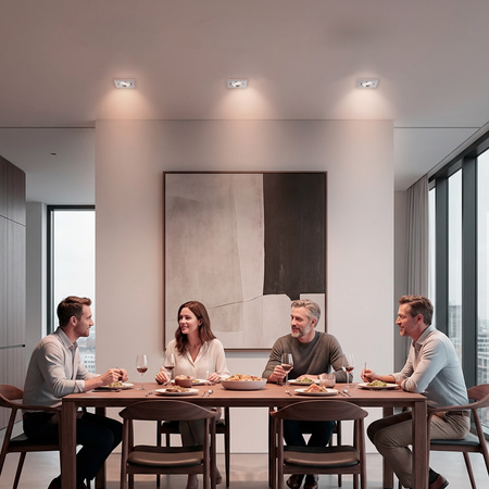 Halogen-Einbauleuchte Bewegliches Quadrat PICTOR Chromblech MR16 GU10 LUMILED