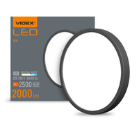 Plafond LED-Deckenleuchte Aufbauleuchte 20W 2500lm 4000K Neutral Schwarz Videx