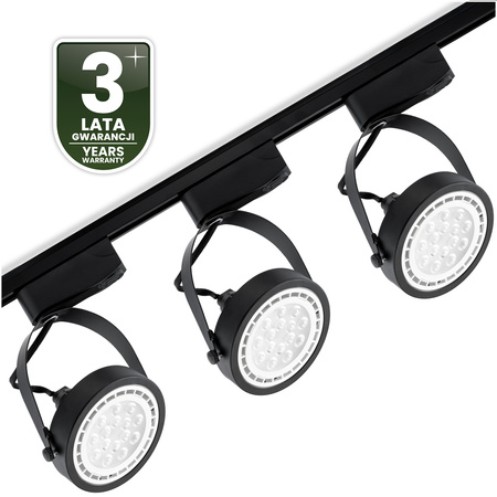 1.5m Stromschiene + 3x Schienenstrahler GU10 AR111 Schwarz VICTUS LUMILED