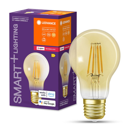 LED Lampen E27 A60 6W 680lm 2400K Warm Filament LEDVANCE SMART+ ZigBee Dimmbar