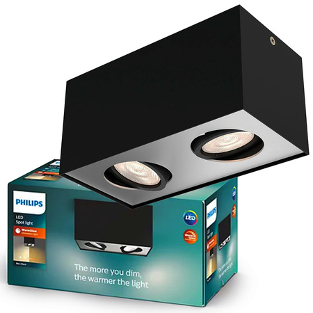 LED-Halogen-Anbauleuchte 2x 4,5W BOX Beweglich Schwarz PHILIPS