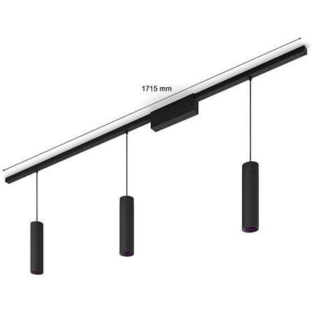 Perifo Lighting Rail Kit 1.5m + 3x LED Pendelleuchte 15.6W CCT RGB Philips HUE Bluetooth Schwarz