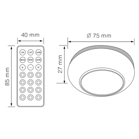 LED 15lm mit Fernbedienung für Batterien Selbstklebend Weiß GOLDLUX (Polux)