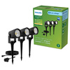 3x LED Reflektor Gartenlampe 1.5W 180lm 2700K Schwarz Reuel Ultra Effizient Philips
