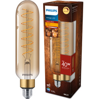 E27 T65 LED Lampe 7 W = 40 W, 470 lm, 1800 K, warmes Filament, bernsteinfarben, PHILIPS, dimmbar