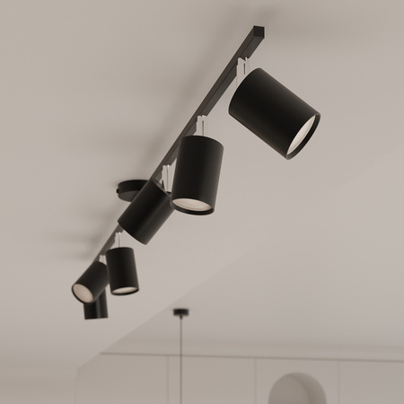 Decke Pendelleuchte LEMMI 6 Kronleuchter 6xGU10 Schwarz Modern SOLLUX