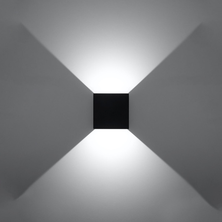 Außenanbauleuchte LUCA LED 6W 3000K IP54 Wandleuchte oben/unten Würfel Schwarz SOLLUX