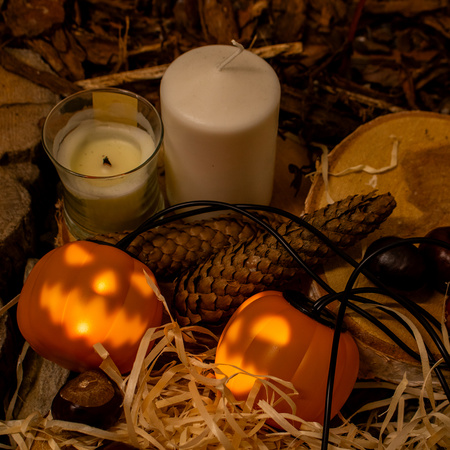 Batteriegirlande 8xLED Deko-Kürbisse 4,45m Halloween-Lichter + USB C