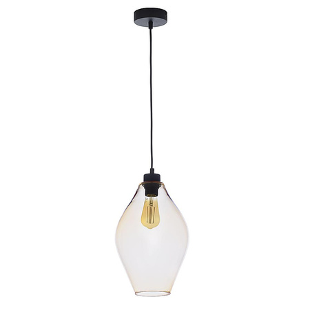 TULON Hängende Deckenleuchte Schwarz und Bernstein Glas Modern E27 4191 TK Lighting