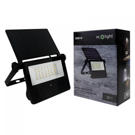 LED-Flutlicht Solar Reflektor 4W 400lm 4000K Neutral 2000mAh IP65 mit Bewegungs- und Dämmerungssensor Ecolight