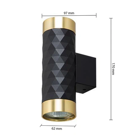 Wandleuchte Spotlight Wandleuchte 2x GU10 Schwarz Gold Glamour DUO Masterled