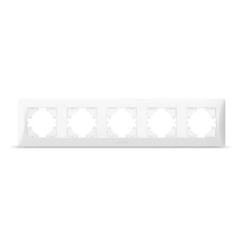 Horizontaler Rahmen für Wandsteckdosen mit fünf Steckplätzen weiß BINERA VIDEX