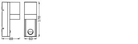 LED GU10 Außenwandleuchte IP65 IK05 grau mit Bewegungs- und Dämmerungssensor Endura Ledvance