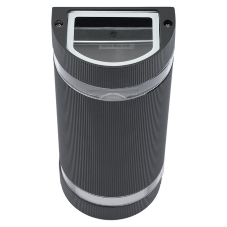 Fassaden-Wandleuchte doppelt HANA Round LED 2x GU10 Aluminium schwarz IP54