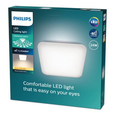 LED-Deckenleuchte Plafond 24W 2900lm 2700K Weiß Mauve Philips