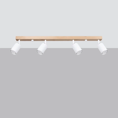 VERDO 4 4xGU10 Weiß Holz Modern SOLLUX Deckenleuchte