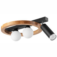 Deckenleuchte OTIS 2xG9 + E27 Schwarz Holz LM - 3.214 / A Lamkur