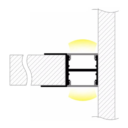 Aluminium-Anodierter Möbelprofil für LED-Streifen KM48, Regaloberfläche 2m Silber LUMILED