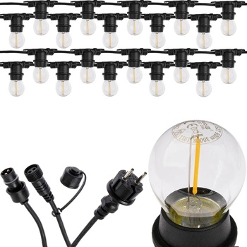 Outdoor Garten Girlande Lichterkette 10m 20xE27 LED 1,3W Kobi