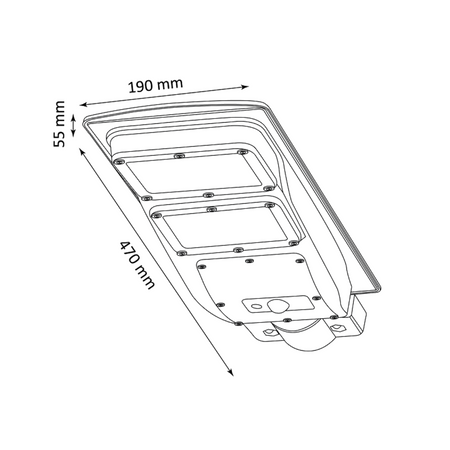LED Fluter 168-650lm 6000K IP65 6W Solar Schwarz mit Bewegungs- und Dämmerungssensor + Fernbedienung STREET-6 GOLDLUX (Polux)