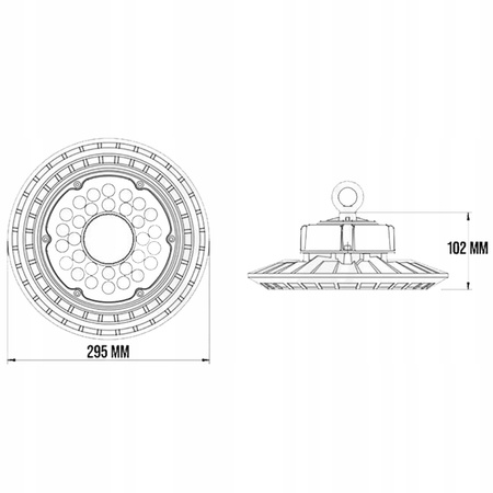 Industrielle LED-Lampe für hohe Buchten 200W 20.000lm 5.000K dimmbar IP65