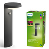 Außen-LED-Gartenlampe TYLA IR myGarden 9W 2700K IP44 mit Bewegungs- und Dämmerungssensor Mast 40cm Anthrazit PHILIPS